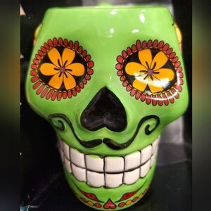 Green "Dia De Los Muertos" Skull Mug